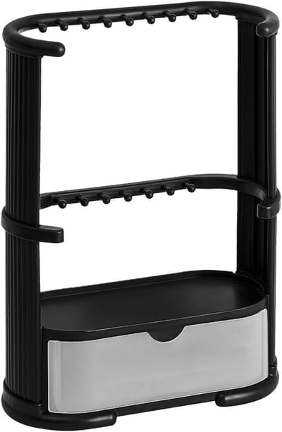 Sieradenrek - Juwelendoos Organizer - Sieraden Opbergen - 3-Laags Ophangbaar - 222 x 108 x 296 cm - Zwart