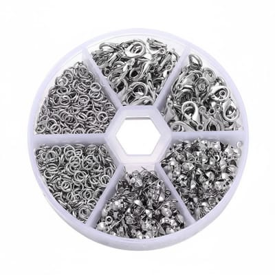 Sluitingen Sieraden Maken Volwassenen Pakket - 570 stuks Karabijnsluiting, Knijpkralen & Ringetjes - Zilver - Kasey