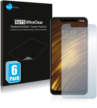 Savvies - Screenprotector voor Xiaomi Pocophone F1 - Folie Beschermfolie transparant 6 Stuks