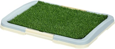 Hondentoilet Indoor w/kunstgras, rasterpaneel, lade, 63 x 48,5 cm | Draagbare puppy training pad, kunstgras, raster paneel, lade, indoor gebruik