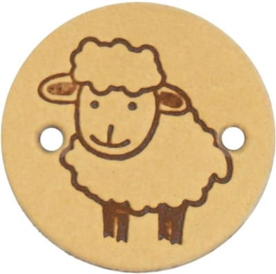 Durable Leren Label met Schaapopdruk – 2 cm – Set van 2 Stuks