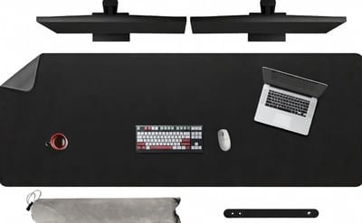 Famanu – Extra grote bureaumat – 170 x 60 cm – Dubbelzijdige bureau- en muismat – Waterdicht – Voor gaming - kantoor en thuis