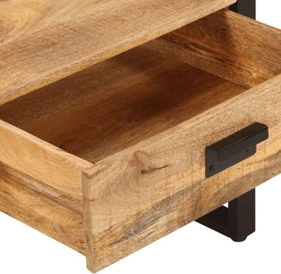 Salontafel Massief Mangohout en IJzer 100x54x40 cm Rechthoekig