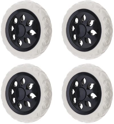 JHUBERS- Winkelwagenwielen 165mm - 4 Stuks - Kunststof/Schuim - Maximale belasting 25kg - Stil Lagerwiel - Geschikt voor 8mm as - Karrewielen
