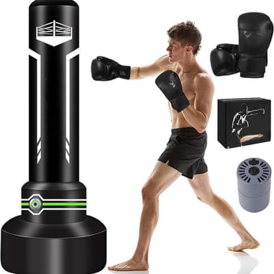 MMP® Bokspaal - Fitness - Zwart - 70cm x 70cm x 180cm