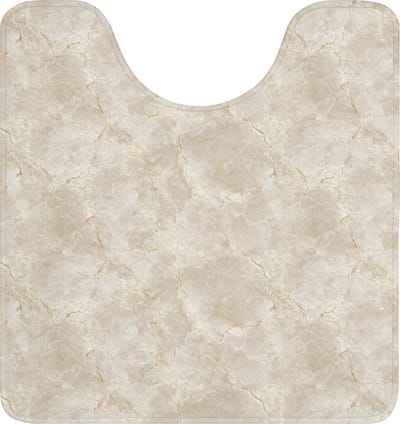 WC mat met uitsparing 55x60 cm - Antislip - Lichtbeige - Marmer - Aders - Toiletmat met uitsnijding - Vloermat - Douchemat - Toilet tapijt - Toiletmatten
