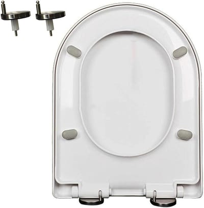 Toiletbril - Zachte Sluiting - Gemakkelijke Reiniging - 360° Verstelbare Scharnieren - 47x36cm - Wit