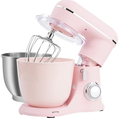 QUOVO® Mixer met mengkom - Mixer - Mixer met mengkom keukenmachine - donkerroze - ‎22cm x 36cm x 33cm; 4.25 kg