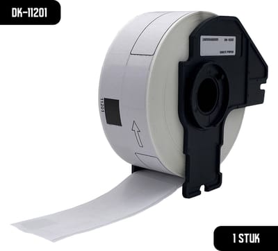 DULA Brother Compatible DK-11201 - Standaard adreslabel - 1 rol - 29 x 90 mm - 400 labels per rol - Zwart op wit - Papier