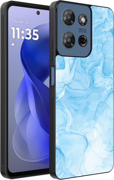 Smartphonica Telefoonhoesje Geschikt voor Motorola Moto G Power 2025 / G Play 2025 met marmer opdruk - TPU backcover case marble design - Lichtblauw geschikt voor Motorola Moto G Play 2025;Motorola Moto G Power 2025