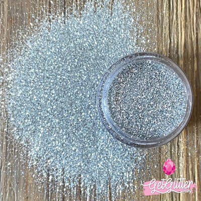 GetGlitterBaby® - Fijne Poeder Biologische / Biologisch Milieuvriendelijke afbreekbare Festival Glitters voor Lichaam en Gezicht Jewels / Vegan Bio Biodegradable Face Body Glitter - Zilver