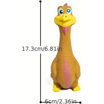 Jouet de poulet grinçant en Latex Durable pour chiens, avec son de couac amusant, idéal pour soulager l'ennui et le Stress pack-1 marron