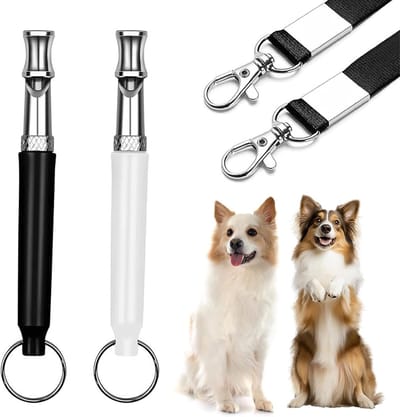 Hondenfluitjes Set - Trainingsfluitjes Honden - Effectieve Training - Verstelbaar Ultrasoon Stil - 2 Stuks - Zwart Wit
