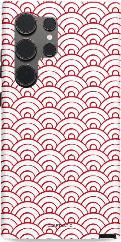 Casetastic Hoesje Geschikt voor Samsung S24 Ultra - Stijlvolle Beschermende Duo-layer Case - Golfjes
