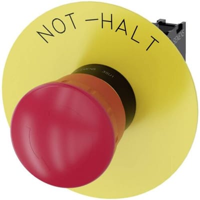 Siemens 3SU11001HB201CH0 3SU1100-1HB20-1CH0 Paddestoelschakelaar Kunststof frontring Kunststof plunjer Rood Draai-ontgrendeling 1 stuk(s) Piece