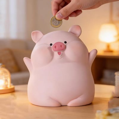 Dailygoods- Spaarpot Kawaii - Kunststof Spaarvarken - Grappig voor Kinderen - Decoratief Object - Veilig en Milieuvriendelijk - Geschikt voor Alle Leeftijden