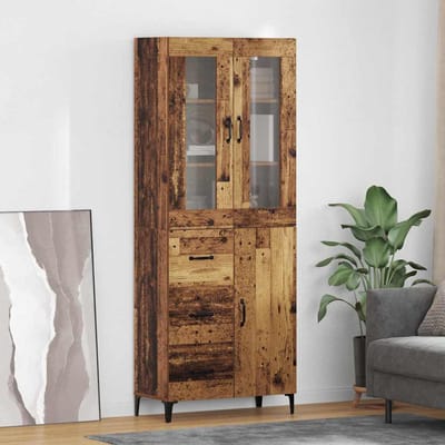 vidaXL Highboard Oud Hout 69,5 x 34 x 180 cm Bewerkt hout
