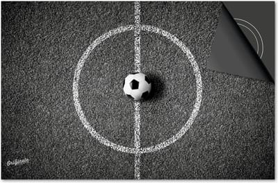 Inductie beschermer 60x60 - afdekplaat inductie mat - Dietrix Kookplaat beschermer - Exclusief - Sport - Voetbalveld Zwart Wit