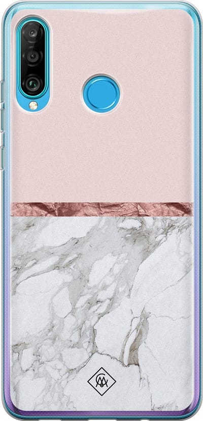 Casimoda® hoesje - Geschikt voor Huawei P30 Lite - Rose All Day - Siliconen/TPU - Soft Case - Roze - Bloemen