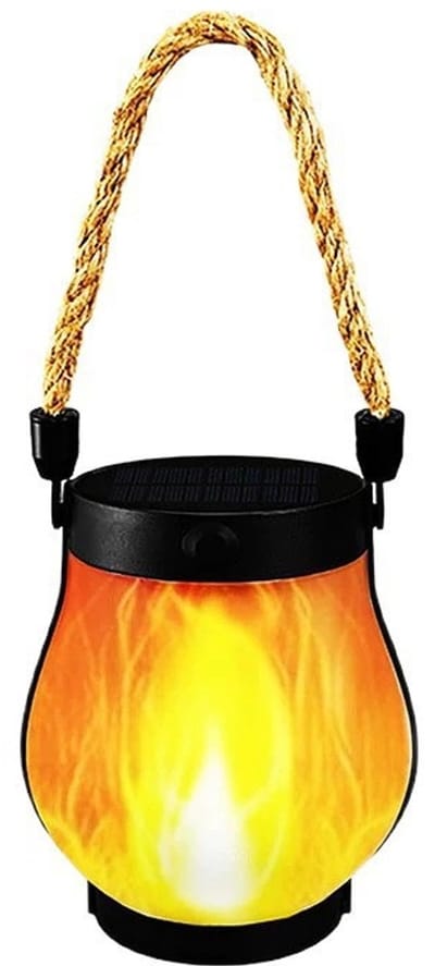Op zonne-energie werkende lampen met knipperende vlammen, lampen met dansende vlammen, lampen met vlammen op zonne-energie, stationaire en knipperende lampen, opladen via USB en zonne-energie.