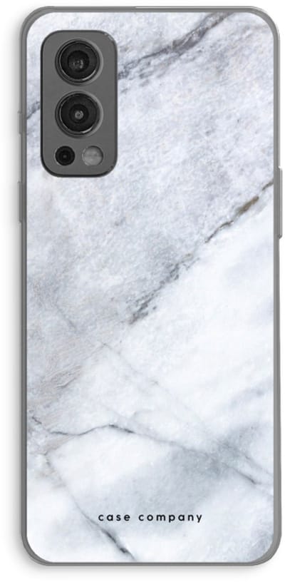 Case Company® - Hoesje geschikt voor OnePlus Nord 2 5G hoesje - Witte marmer - Soft Cover Telefoonhoesje - Bescherming aan alle Kanten en Schermrand