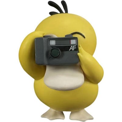 Anime Pokemon Psyduck Foto's Maken Schattige Pop Actiefiguur Vinyl Figuur Verzameling Model Speelgoed about 10cm black