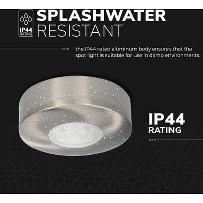 2x HOFTRONIC Pavo - Platte opbouwspot - LED - Rond zaagmaat 53mm - RVS - Dimbaar - Zeer lage opbouwdiepte 23mm - 3 Watt - 260 lumen - 230V - 2700K Extra warm wit - Plafondspots - Dunne opbouwspot voor badkamer en buiten - 5 jaar garantie