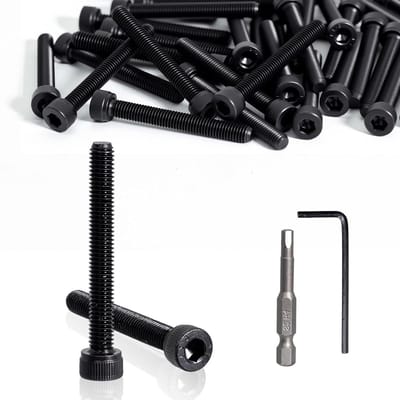 M5 x 25 mm Cilinderkop Schroeven, 50 Stuks, Zeskant, DIN 912, Volledige Draad, Carbon Staal, Voor Machines en CNC Voertuigen