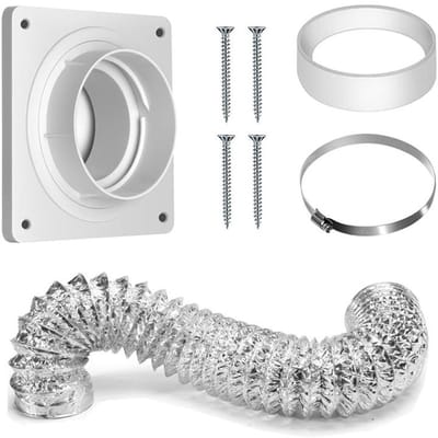 KZQ Draagbare airconditioner afdichting -Luchtafvoer Kit - Kanaalaansluiting - Inclusief connectoren en fittingen - Geschikt voor wasdrogers en airconditioners - 150 cm lang