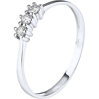 Ring TRILOGIE Diamonds 0,15 Cts riek 18K wit