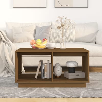 vidaXL - Salontafel - 80x50x40 - cm - massief - grenenhout - honingbruin
