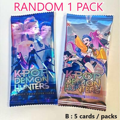 Duurzaam 5 Stuks/Pak K-POP Demon Hunters Anime Kaarten Engelse Versie Kinderen's Verzamelkaarten Anime Cartoon Fanart Verzamelkaarten blue