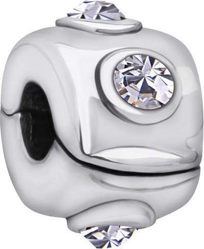 Quiges - 925 - Zilveren - Bedels -Sterling zilver - Beads - Zirkonia Stopper Kraal Charm - Geschikt – voor - alle bekende merken - Armband Z281