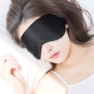 Natuurlijk zijden slaapmasker met oordopjes - Blokkerend oogmasker voor ongestoorde nachtrust