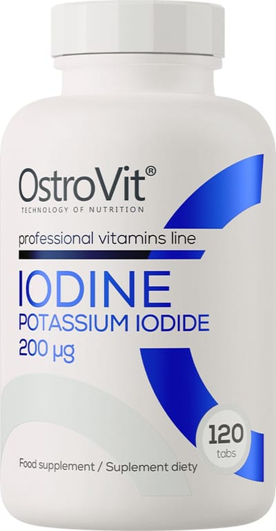 JOD Kaliumjodide - 200 μg - 120 Tabletten - OstroVit IODINE Potassium Iodide - Laboratorium-geteste kwaliteit