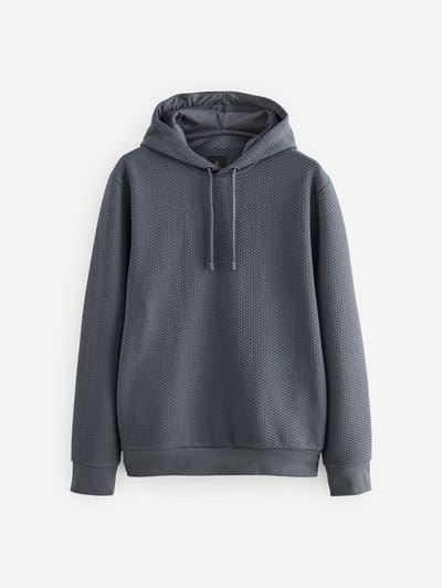 Next - Heren - Pullover-hoody met textuur - Grijs