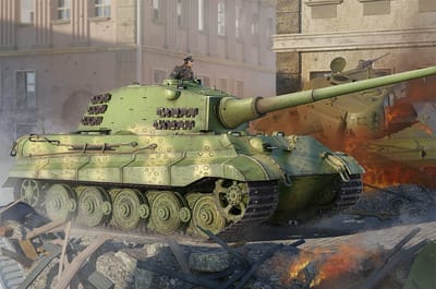 HobbyBoss Modelbouwpakket Militaire voertuigen - 84559 Pz.Kpfw.VI Sd.Kfz.182 Tiger II - Henschel 105mm Plastic - 1:35 - Modelbouw