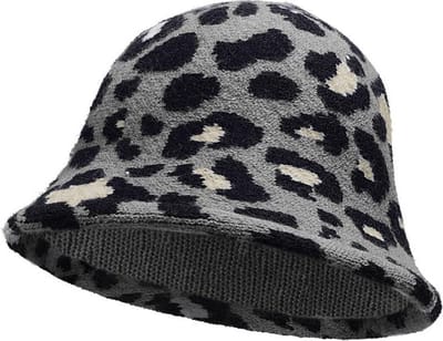 Haarsoires Bucket Hat Hoedje – Panterprint - Soft – One Size – Grijs Zwart Beige - Vissershoedje - voor Dames & Heren