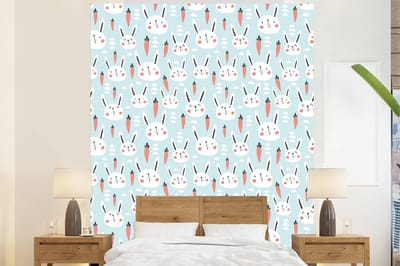 Behang - Fotobehang Konijn - Dieren - Kind - Breedte 225 cm x hoogte 280 cm