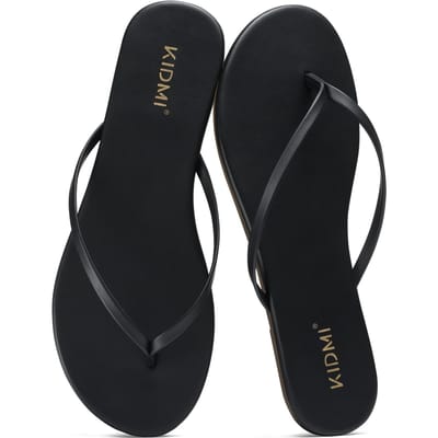 Eyriphy String Teenslippers voor Dames Zomerstrand Sandalen voor Dames Vegan Leer Platte Slippers met Rubberen Zool 38 gray