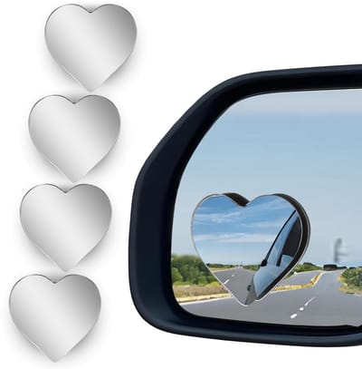 Dailygoods- Blinde Vlek Spiegel - Verstelbaar - Hartvormig - Groothoek - Zelfklevend - Auto Accessoire - Hoogwaardige Kunststof - Dodehoekspiegel