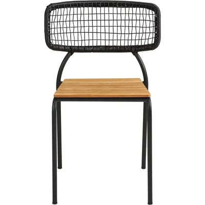 House Nordic Eetkamerstoel Nashville - Teak - Naturel/Zwart - Set van 4