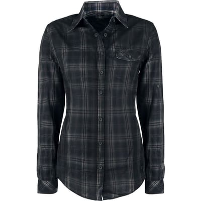 Black Premium by EMP - Rockabilly Longsleeve - Cities In Dust - S tot XXL - voor Vrouwen - blauw-grijs
