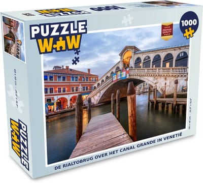 Puzzel De Rialtobrug over het Canal Grande in Venetië - Legpuzzel - Puzzel 1000 stukjes volwassenen