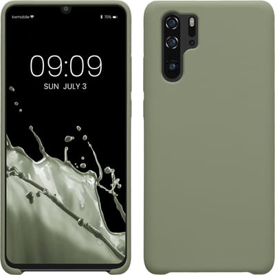 kwmobile telefoonhoesje geschikt voor Huawei P30 Pro - Hoesje met siliconen coating - Smartphone case in grijsgroen