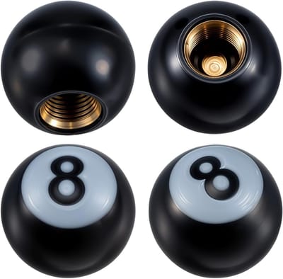 4PCS 8 Ball Ventieldoppen voor Auto's, Fietsen en Motoren, Stofdicht en Luchtlekbestendig, Geschikt voor Ventiel Binnen Diameter 0.8cm