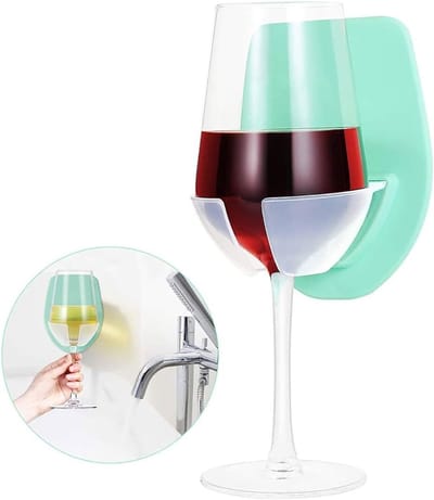 Draagbare Douchehouder met Sterke Zuignap, Silicone Houder voor Wijn- en Bierglazen, Ideaal voor Bad en Douche