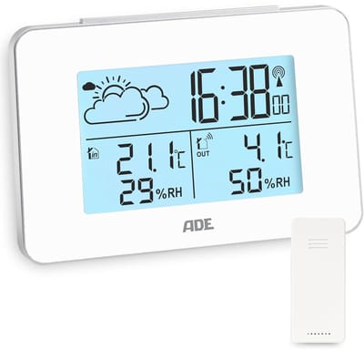 Weerstation Draasloos Binnen/Buiten - Weerstation - Wit - Draadloze Buiten Sensor - Voorspelling tot 8 Uur - Voor Binnen en Buiten
