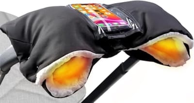 PromoHome Universele Kinderwagen Handwarmer - Waterdichte en Winddichte Fleece Handschoenen met Transparant Telefoonzakje voor Alle Kinderwagens en Vouwwagens - Winteraccessoire voor Ouders