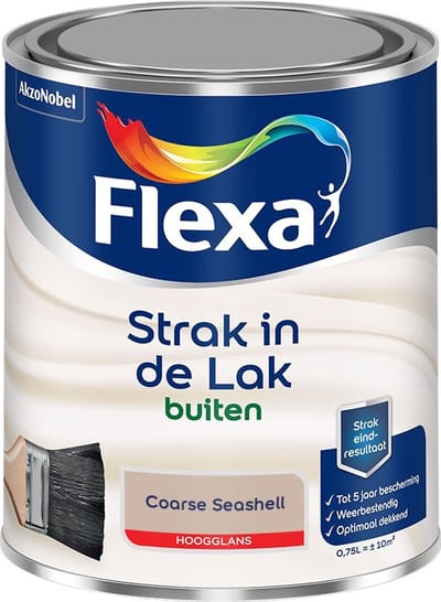 Flexa - Strak In De Lak Buitenlak Hoogglans - Coarse Seashell - Mengverf - 750 Ml